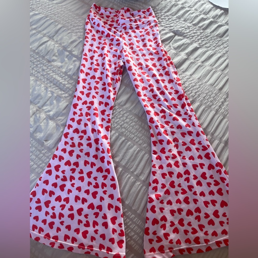 Coffee Talk Heart Pattern Pants